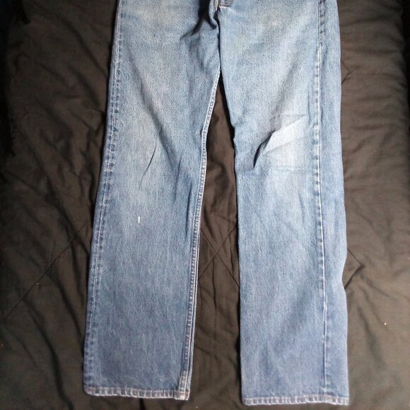 Vintage 80s Levi's 501 Preshrunk Denim Blue Jeans 34x36 - Picture 4 of 10